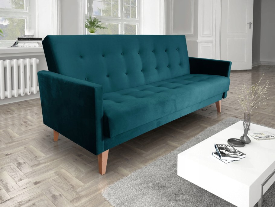 Вельветовый изумрудный диван