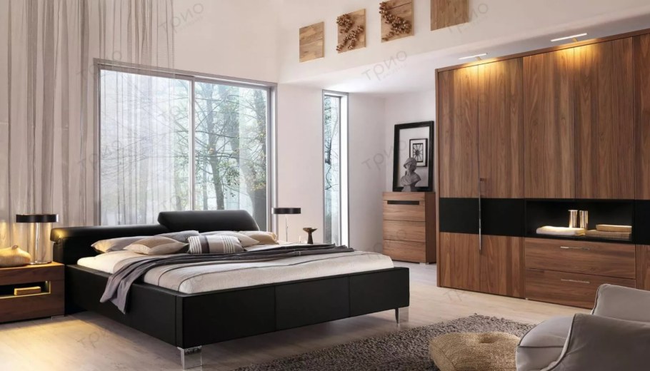 Мебель венге в интерьере спальни