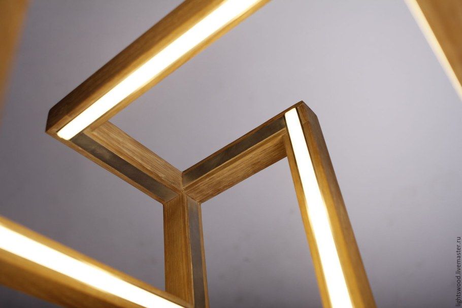 Деревянный светодиодный светильник