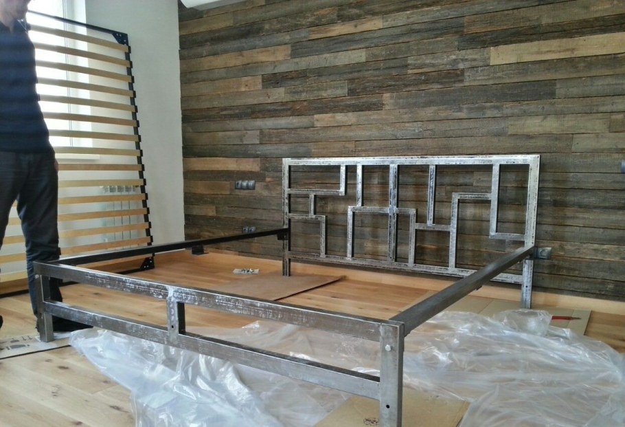 Металлическая кровать стиль лофт ЛК-1гексима