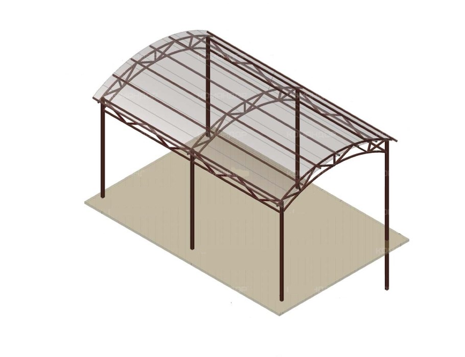 Козырек двухскатный чертеж