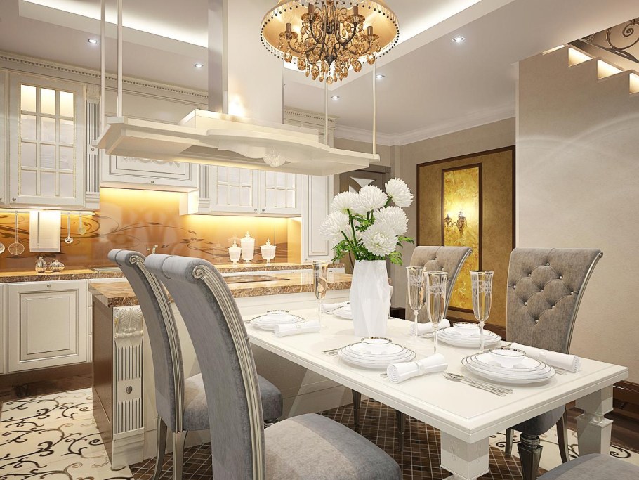 Кухня гостиная арт деко