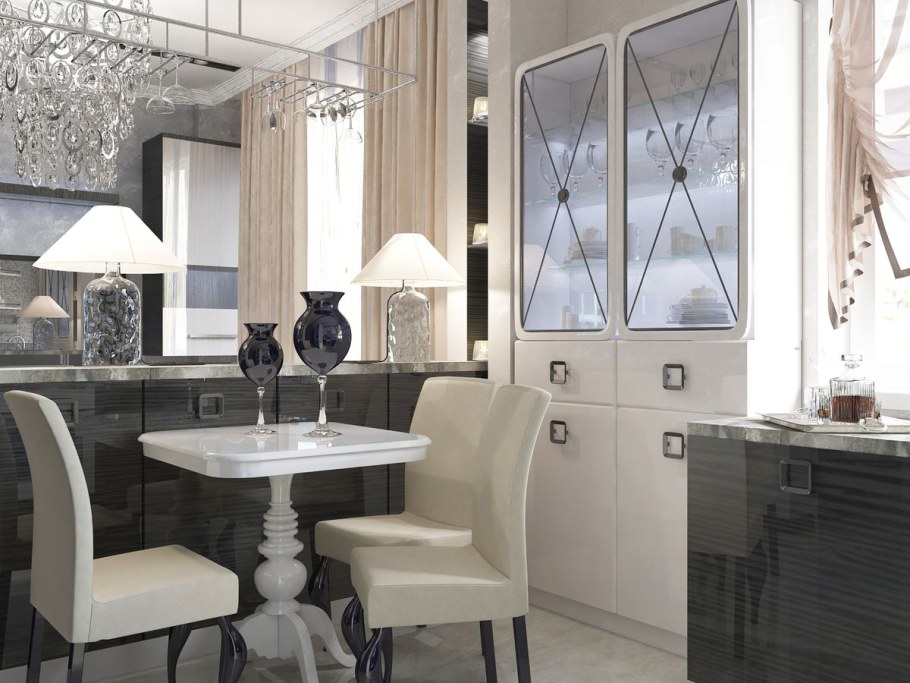 Кухня арт деко белая