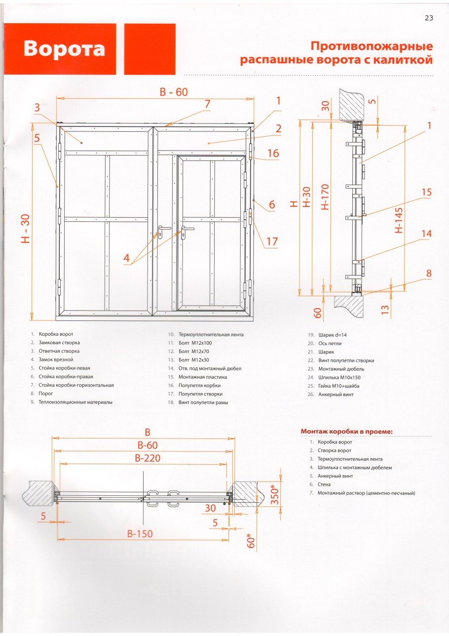 Гаражные ворота подъемные монтажная схема