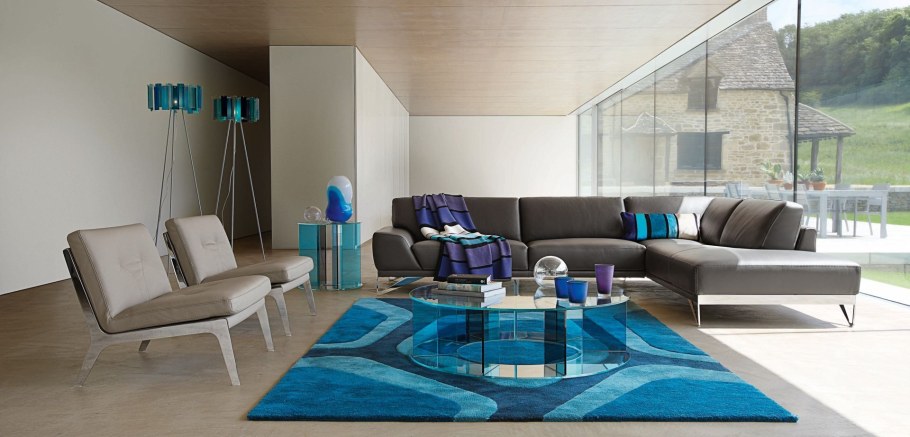 Ковер синий Роше Бобуа