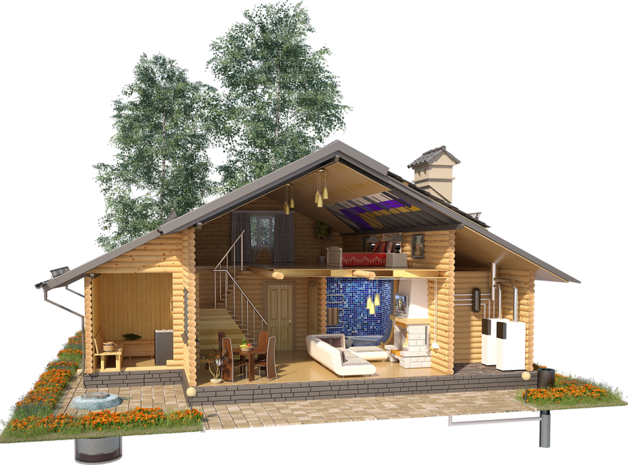 Дачный дом баня