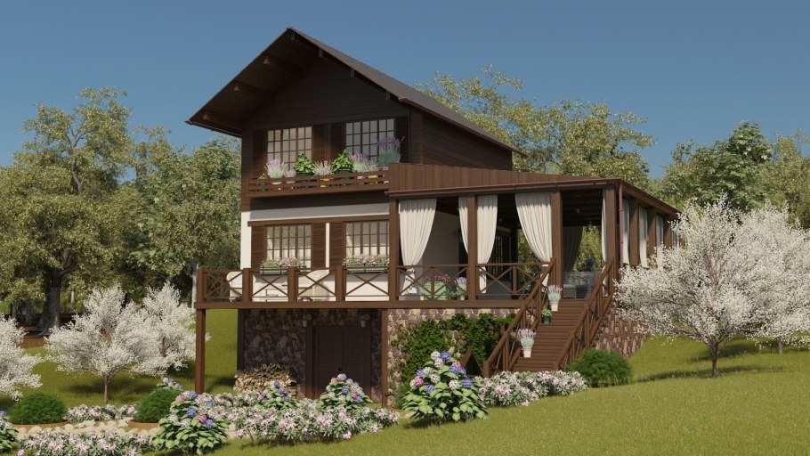 Стильная реконструкция дачного дома