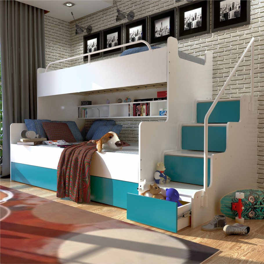 Двухъярусная кровать для троих