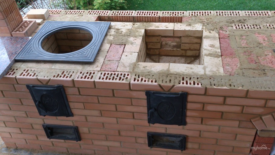 Уличная печь для дачи из кирпича
