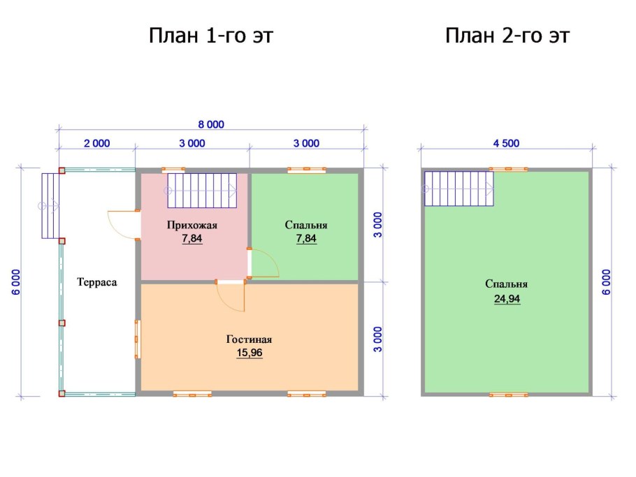 Проект каркасного дачного дома 6х6