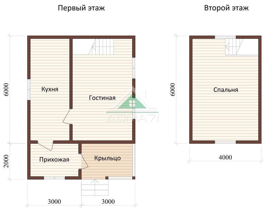 Дачный дом 6х6 с мансардой планировка