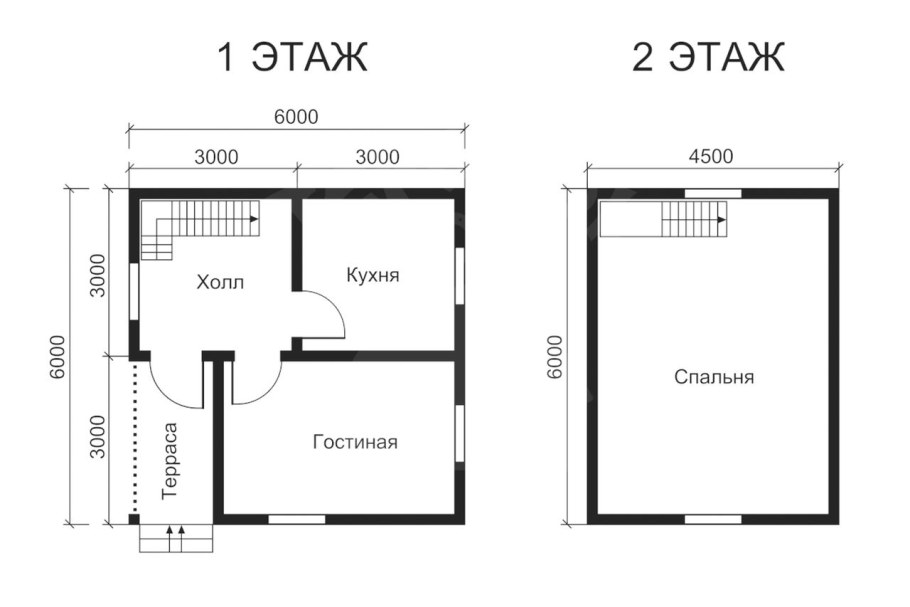 Брусовой дом 6 на 6 с мансардой проекты
