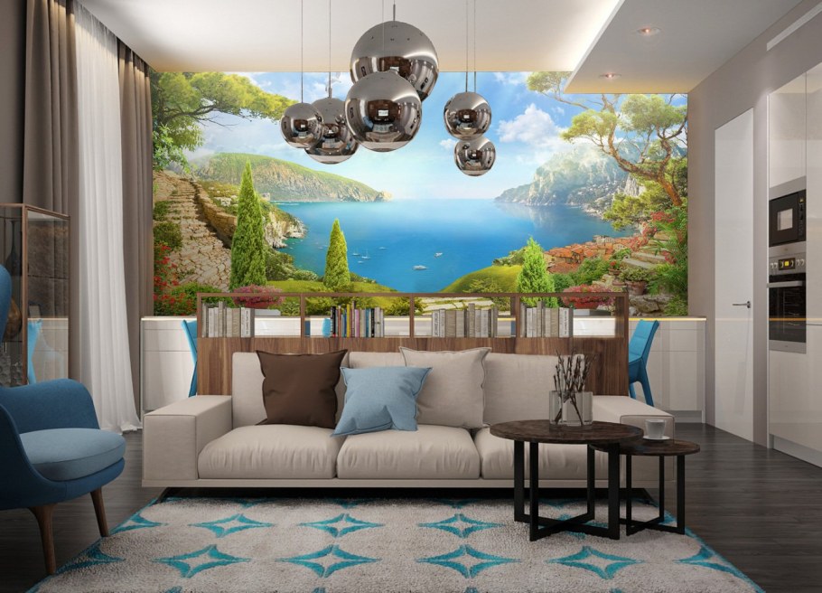 Фотообои интерьер в гостиной