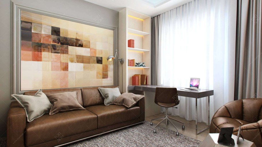 Шкаф рядом с диваном