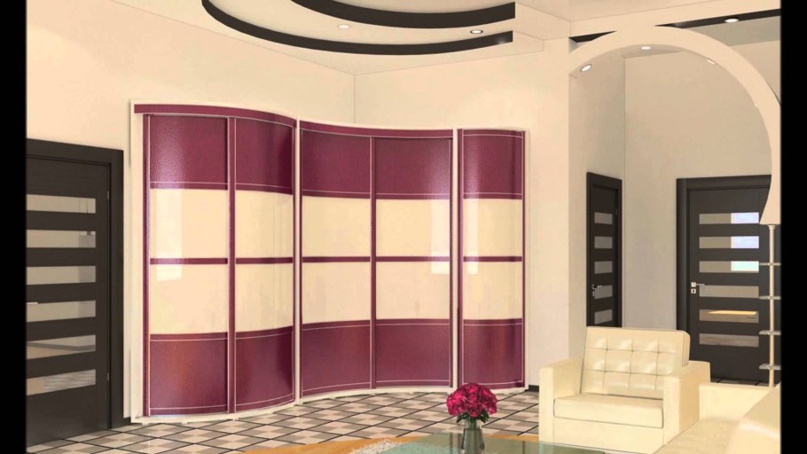 Радиальный шкаф купе в гостиную