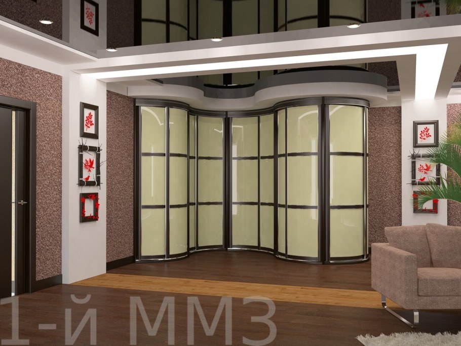 Угловой шкаф-купе в гостиную