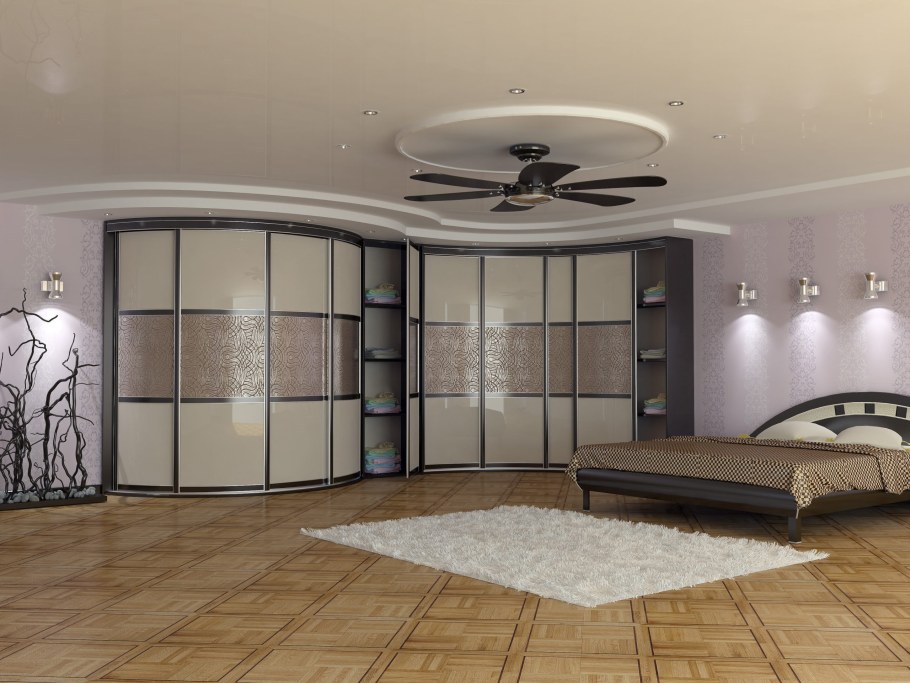 Радиусный шкаф в интерьере