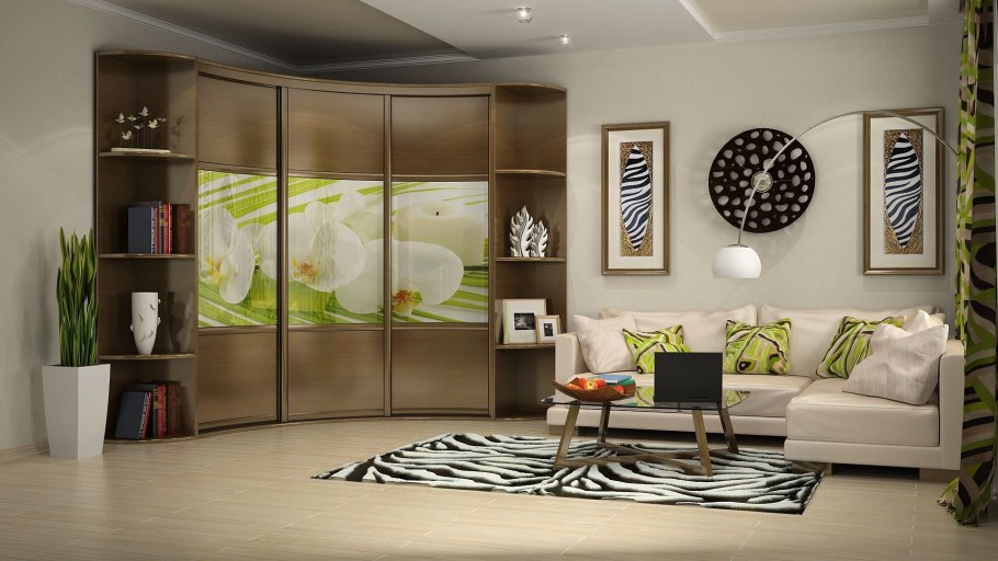 Угловой шкаф-купе в гостиную