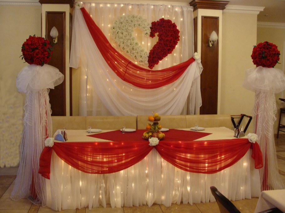 Бюджетное украшение зала на свадьбу