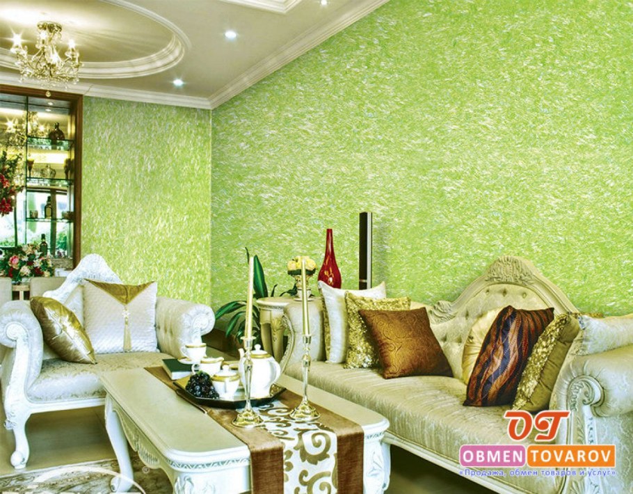 Жидкие обои в интерьере