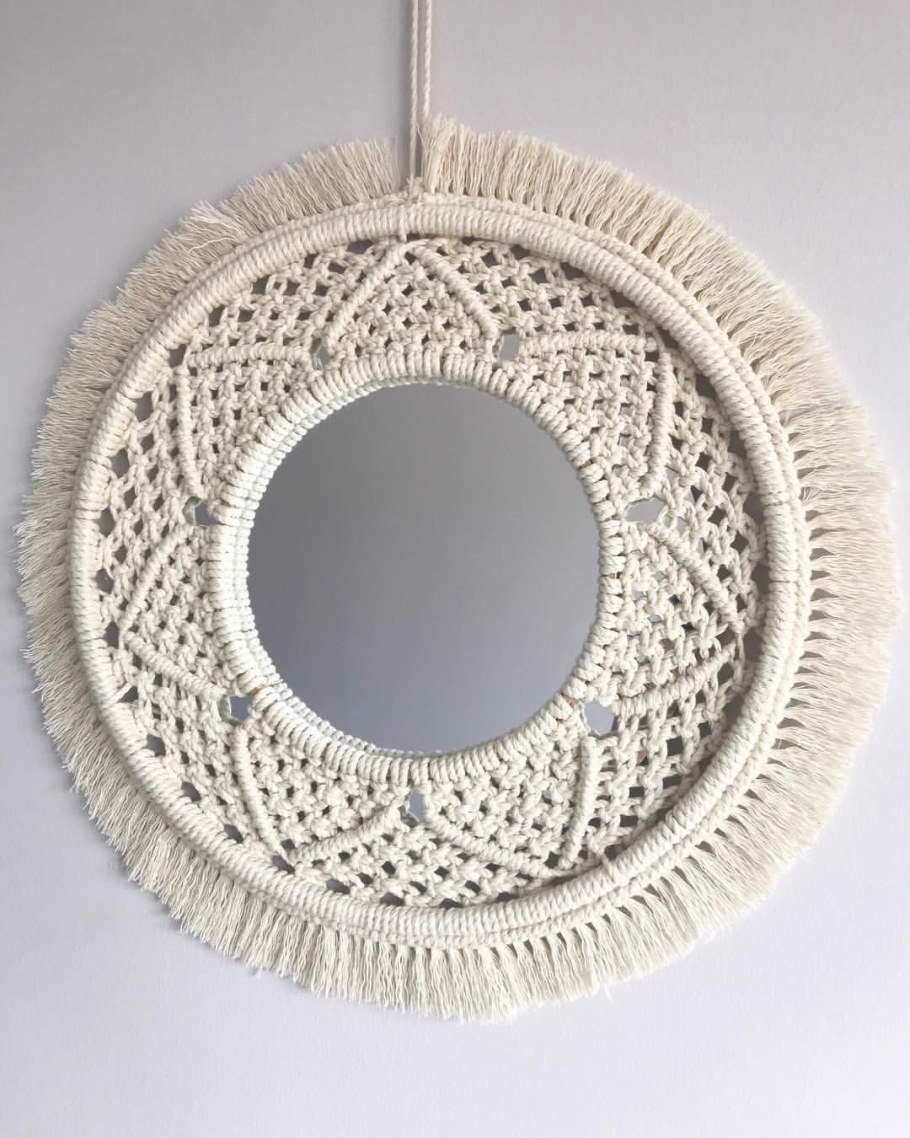 Подвесное зеркало макраме