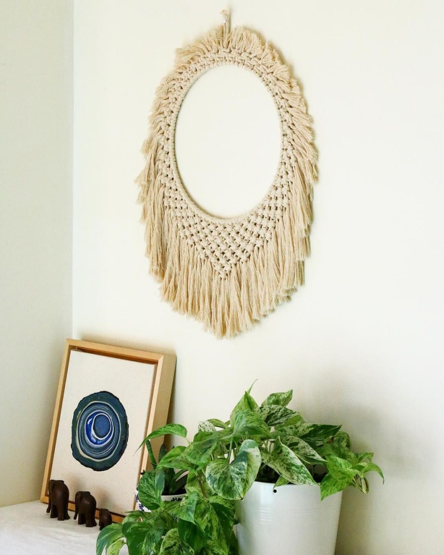 Зеркало в стиле макраме