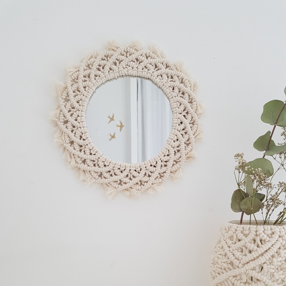 Макраме зеркало прямоугольное