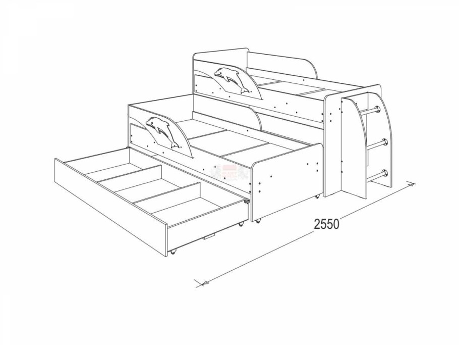 Кроватка-трансформер СКВ-Компани 830038-9 венге/бежевая
