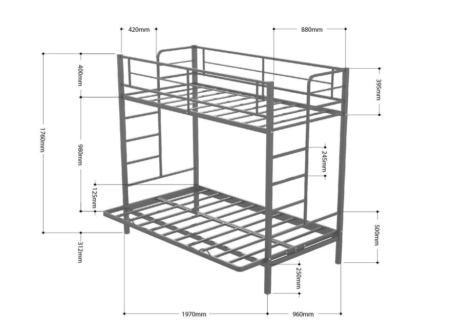 Кровать стандарт 90*190 дуб мол
