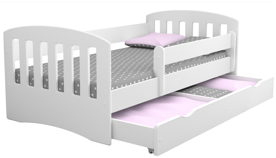 Кровать детская 160х80 Юниор с бортиком и лестницей