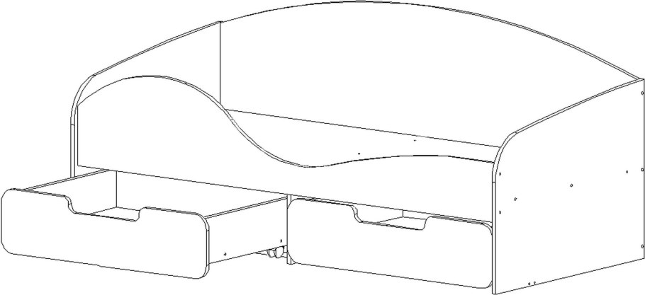 Кровать двухъярусная 90х200 массив Hoff