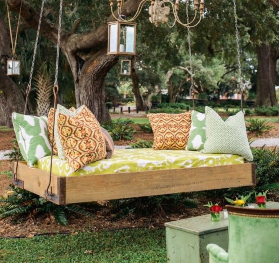 Подвесная кровать из поддонов