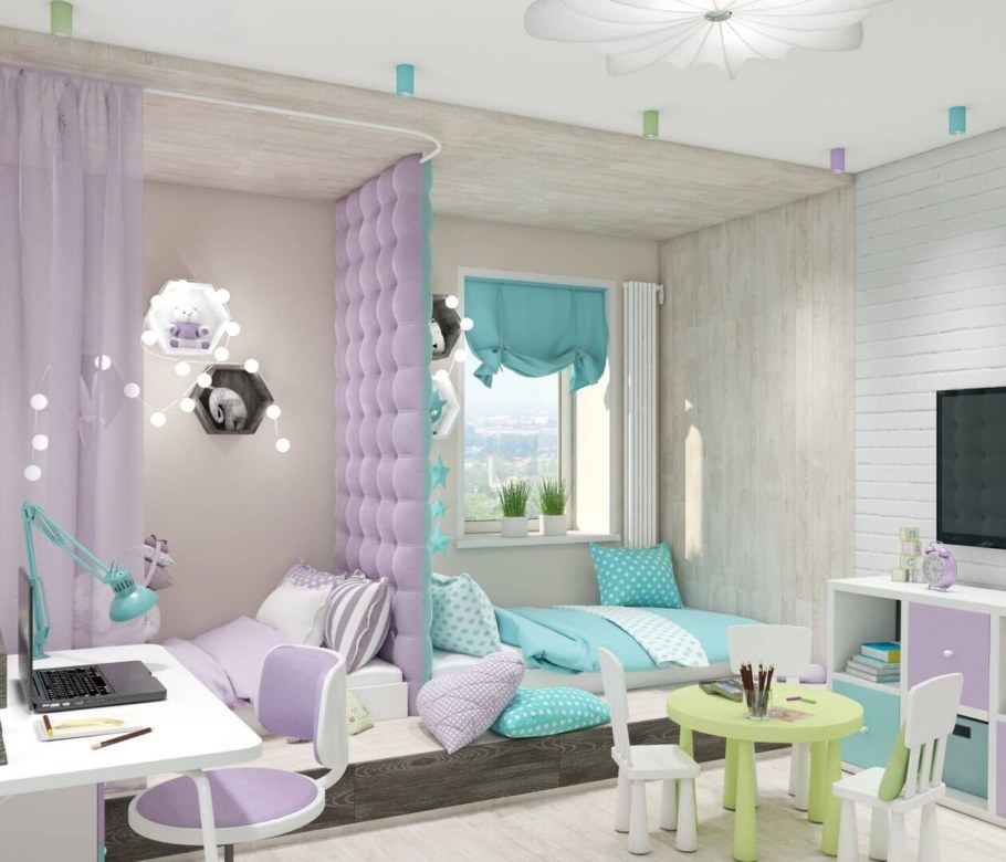 Маленькая спальня для разнополых детей