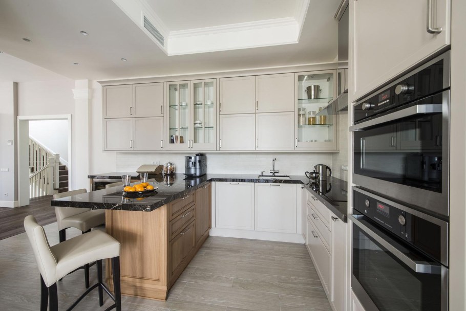 Кухня икеа с полуостровом