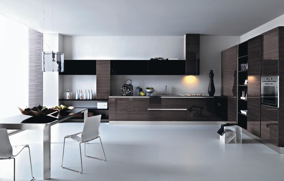 Разноуровневый кухонный гарнитур