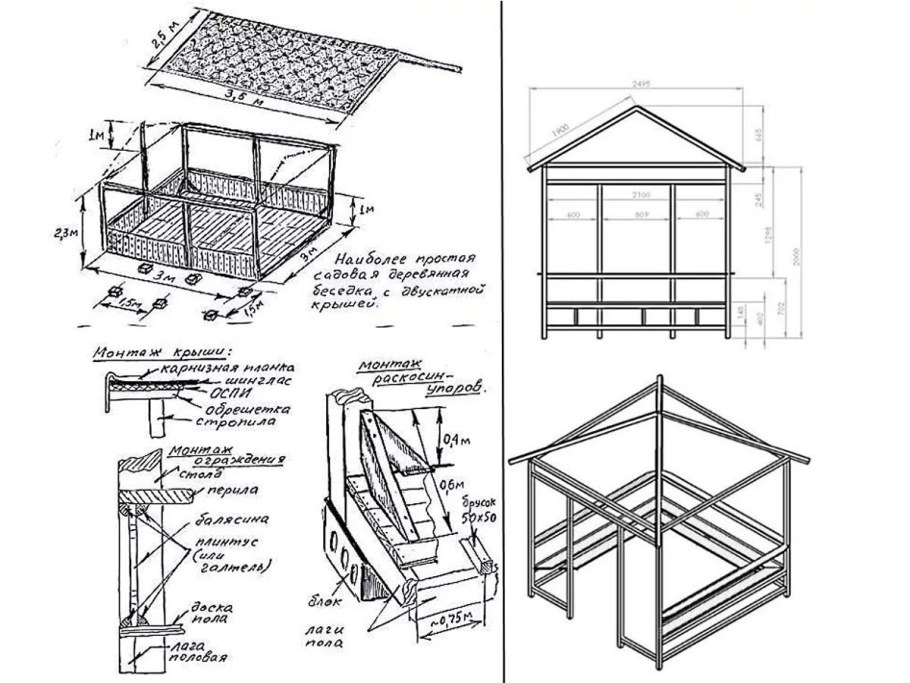 Летний душ еврокуб чертеж