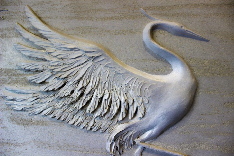 Металлический декор "журавль"