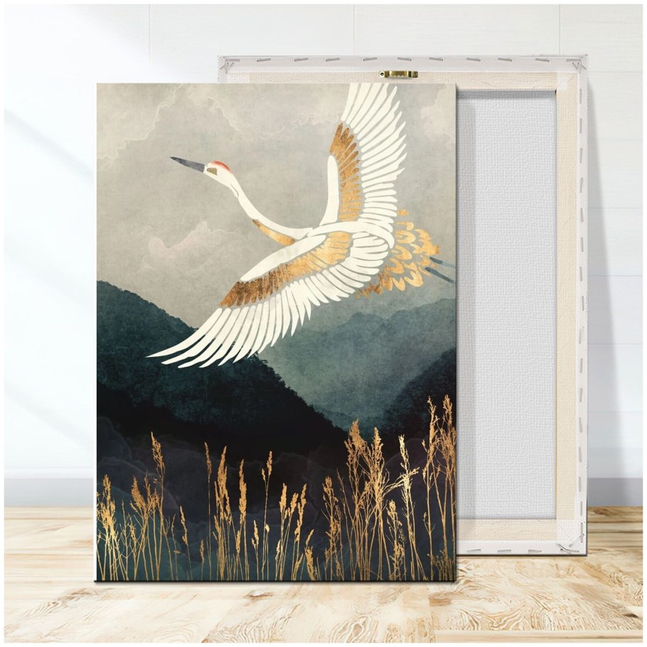 Настенное панно журавль из металла