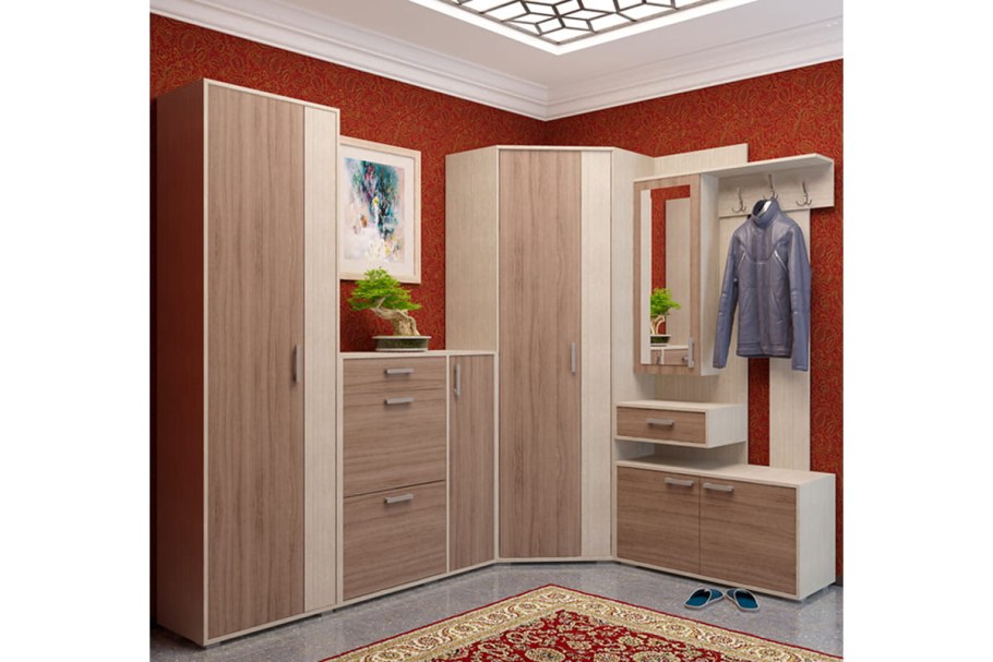 Модульная прихожая ясень шимо светлый