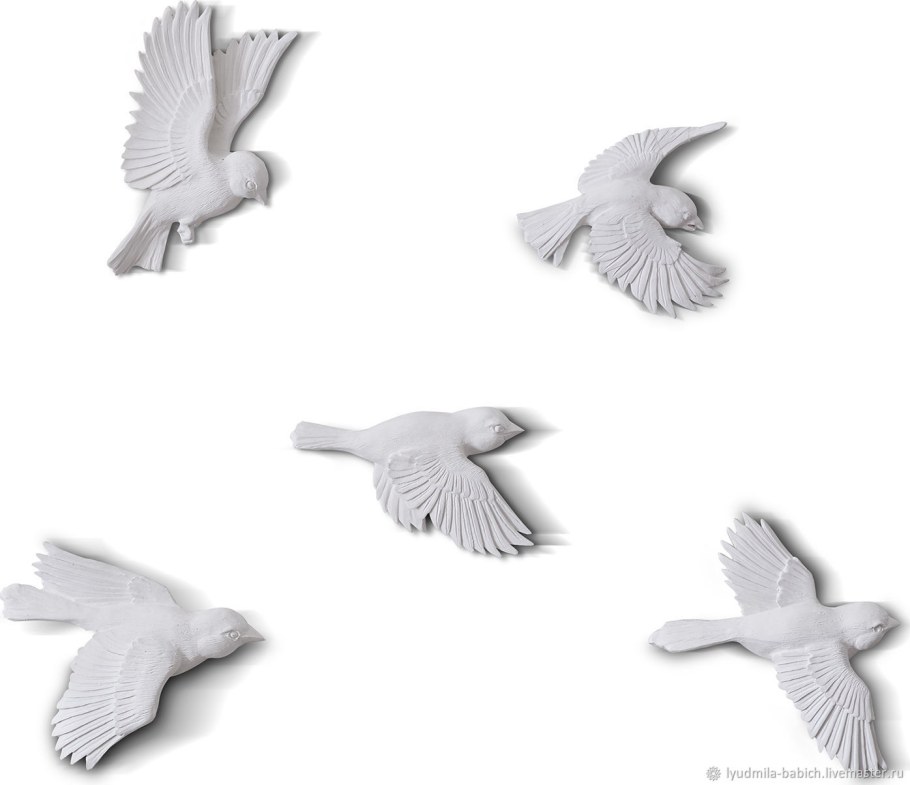 Гипсовый декор птички