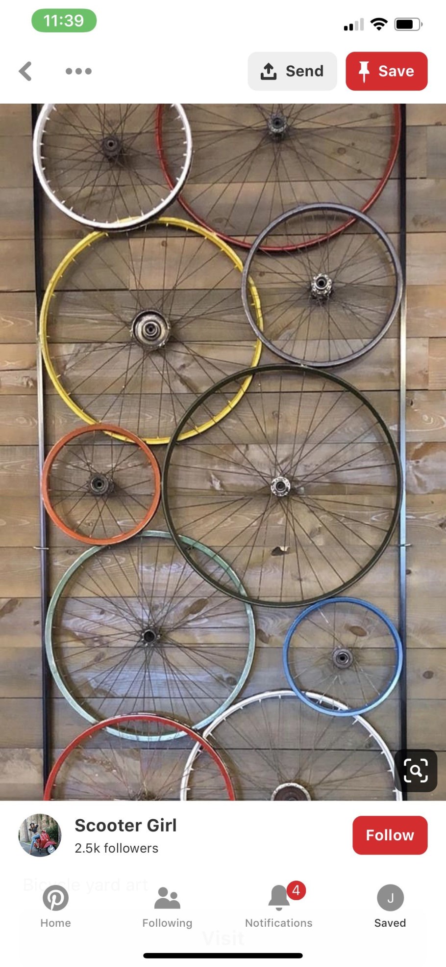 Велосипедное колесо в интерьере