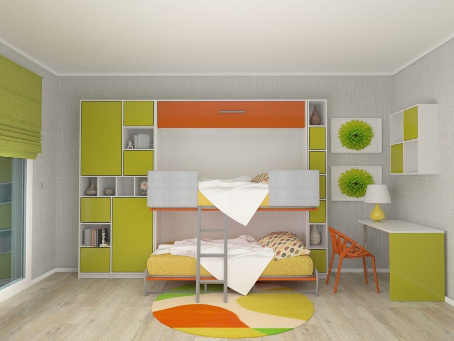 Шкаф-кровать трансформер двухъярусная