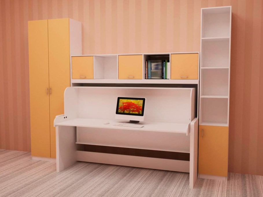 Шкаф стол кровать 3в1 трансформер детская