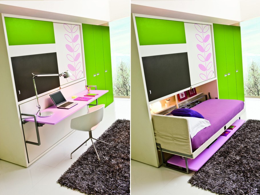 Кровать-шкаф трансформер детский в интерьере