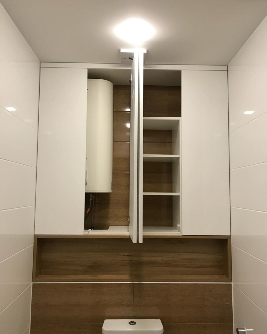 Горизонтальный бойлер в туалете