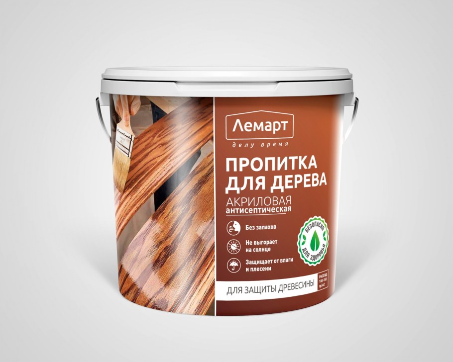 Пропитка (морилка) для обновления старого дерева DECOGUARD серая (ВД-АК-02-01)