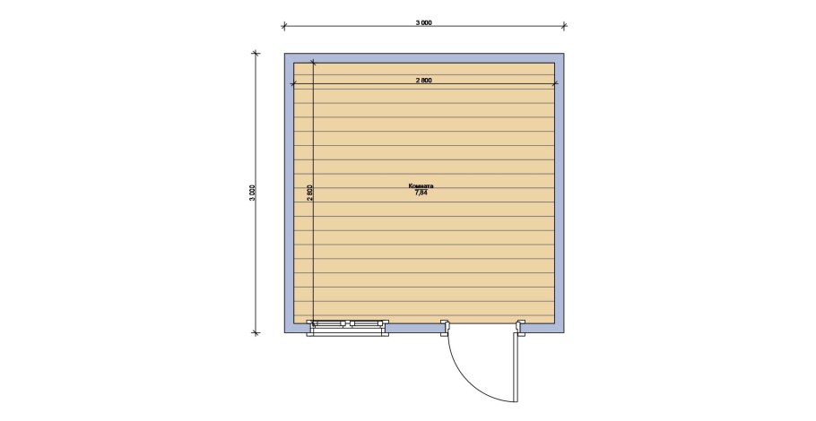 Бытовка строительная 6х2.5 чертеж