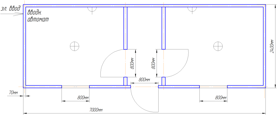 Чертеж бытовки 6х2.3