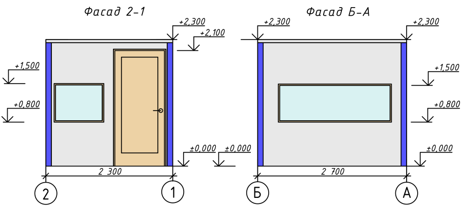 Чертёж модульной бытовки из сэндвич панелей