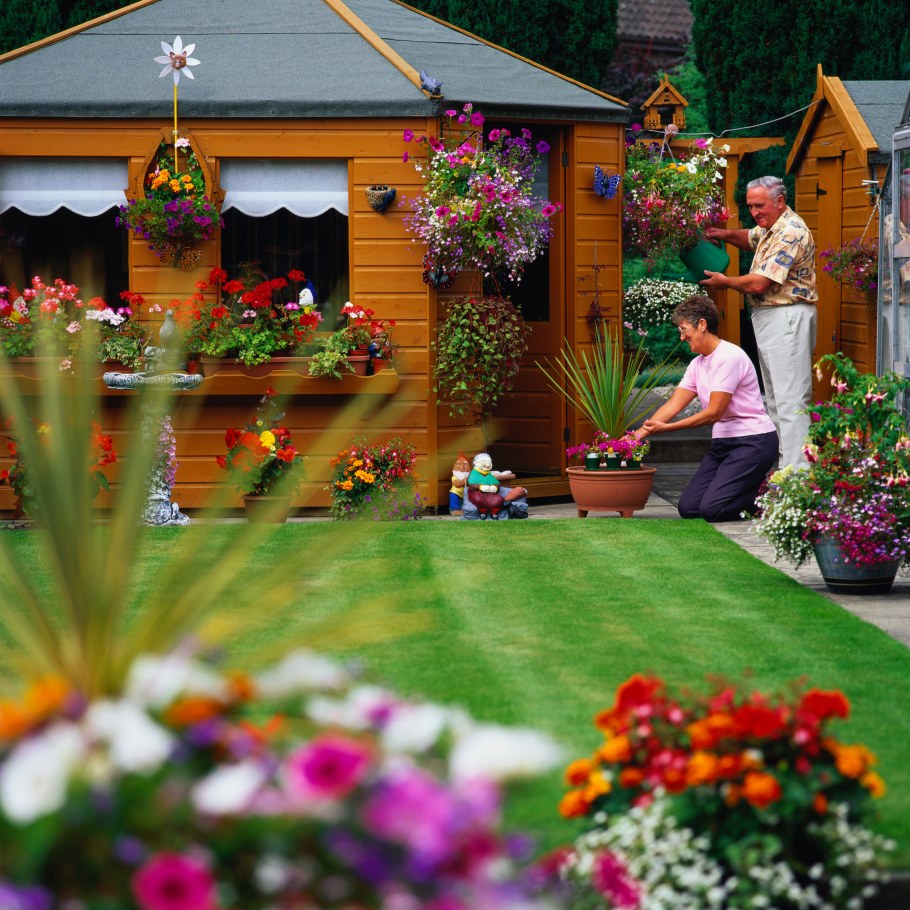 Клумба у террасы